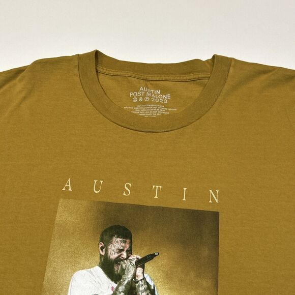 Post Malone If Yall Werent Here Id Be Crying Tour Shirt Adult 3XL Yellow Men - Picture 4 of 13